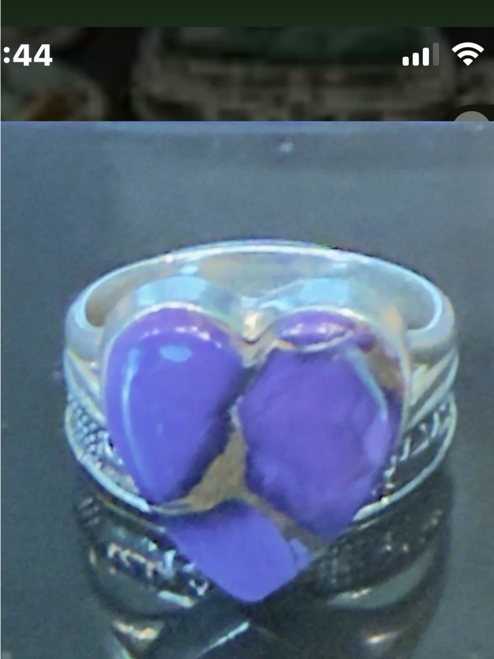 Purple Dahlia turquoise Sterling silver 9.25 size 7